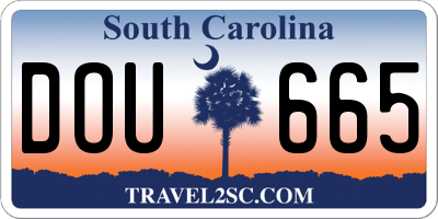SC license plate DOU665