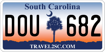 SC license plate DOU682