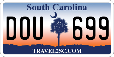 SC license plate DOU699