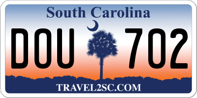 SC license plate DOU702