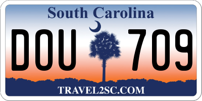 SC license plate DOU709