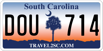 SC license plate DOU714