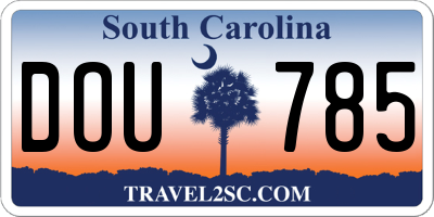 SC license plate DOU785