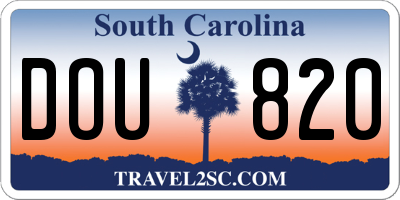 SC license plate DOU820