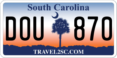 SC license plate DOU870