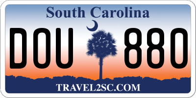 SC license plate DOU880