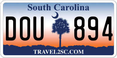 SC license plate DOU894