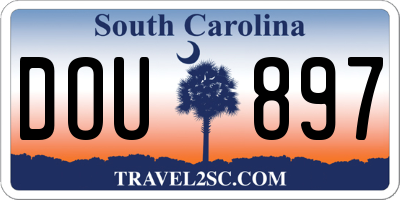 SC license plate DOU897