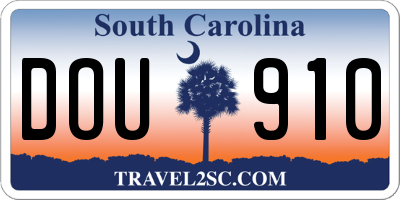 SC license plate DOU910