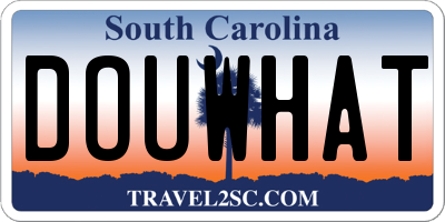 SC license plate DOUWHAT