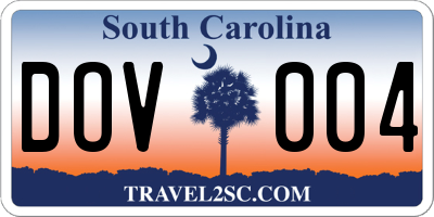 SC license plate DOV004