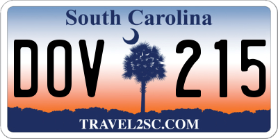 SC license plate DOV215
