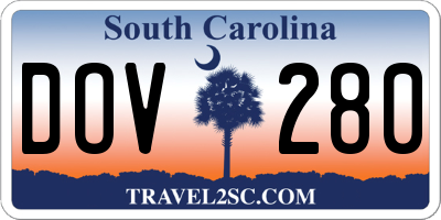 SC license plate DOV280