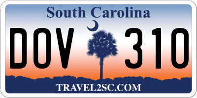 SC license plate DOV310