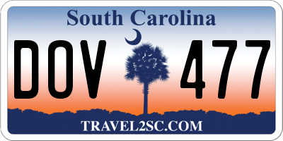 SC license plate DOV477