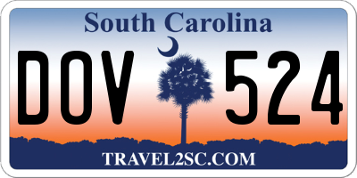 SC license plate DOV524