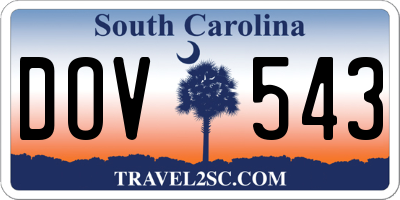 SC license plate DOV543