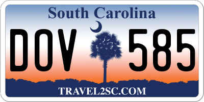 SC license plate DOV585