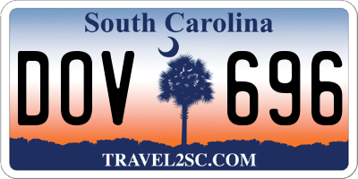 SC license plate DOV696
