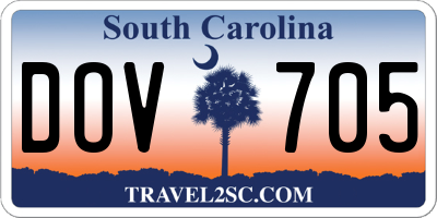 SC license plate DOV705