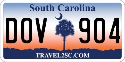 SC license plate DOV904