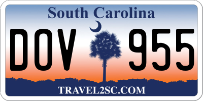SC license plate DOV955