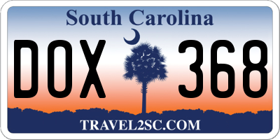 SC license plate DOX368