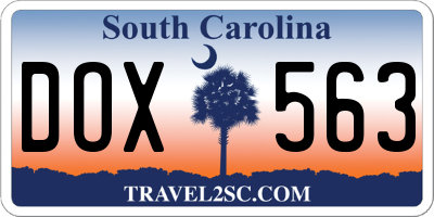 SC license plate DOX563