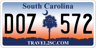 SC license plate DOZ572