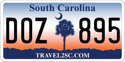 SC license plate DOZ895