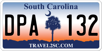 SC license plate DPA132