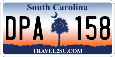 SC license plate DPA158