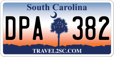 SC license plate DPA382