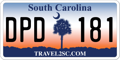 SC license plate DPD181