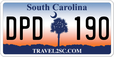 SC license plate DPD190