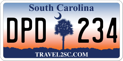 SC license plate DPD234