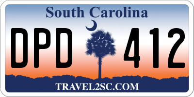 SC license plate DPD412