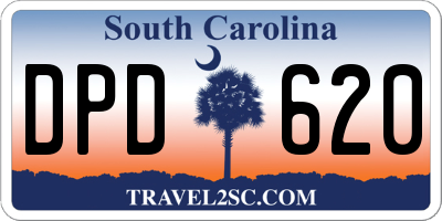 SC license plate DPD620