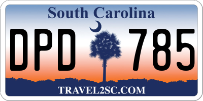 SC license plate DPD785