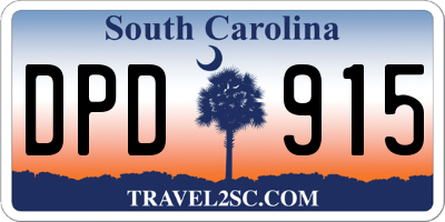 SC license plate DPD915