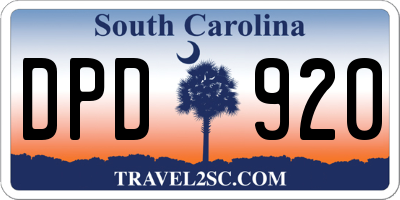 SC license plate DPD920