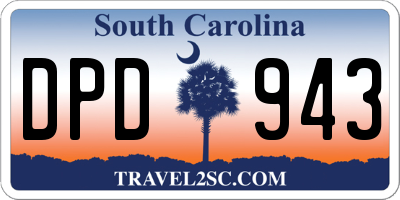 SC license plate DPD943