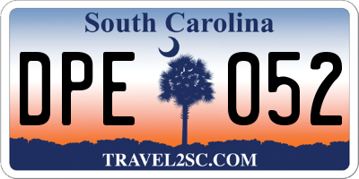 SC license plate DPE052