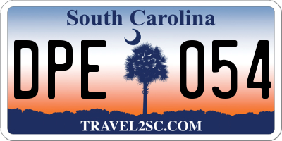 SC license plate DPE054