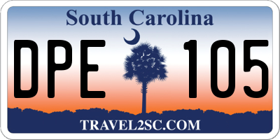 SC license plate DPE105