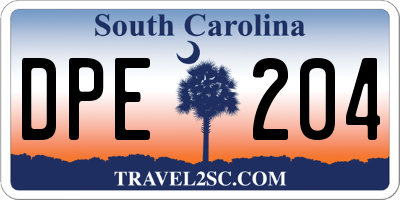 SC license plate DPE204