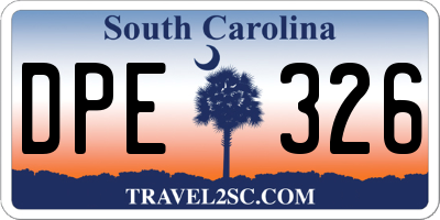 SC license plate DPE326