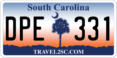 SC license plate DPE331