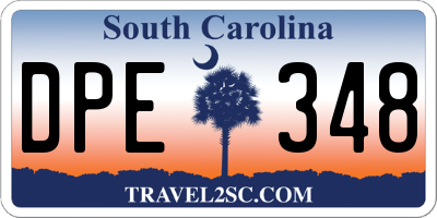 SC license plate DPE348
