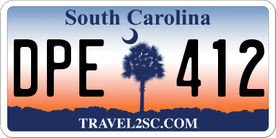 SC license plate DPE412